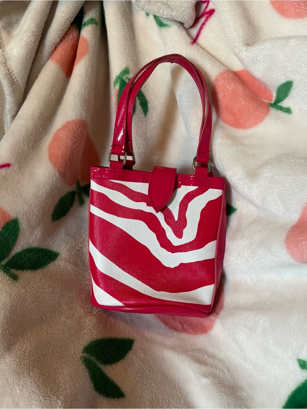 Micro Mini Pink and White Zebra Purse
